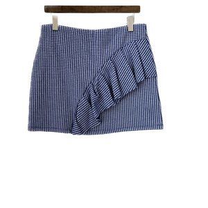 TOPSHOP Blue & White Plaid Mini Skirt Size 10